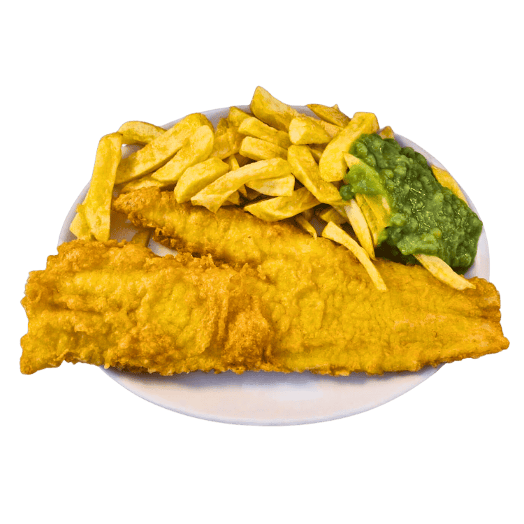 Fish Mushy Peas Chips Fish and Chips Takeaway Nuneaton NO BACKGROUND-min best chip shop nuneaton Traditional Chippy in Nuneaton Gluten Free